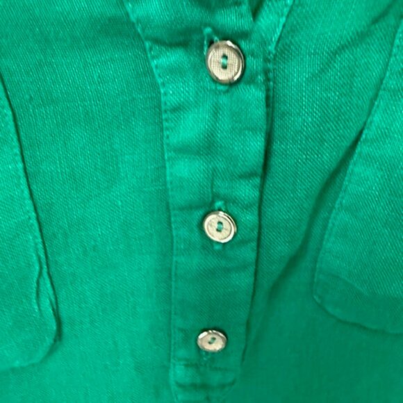 Pre-Loved Kelly Green Zara Coastal Popover with Gold Buttons - L - Picture 7 of 9